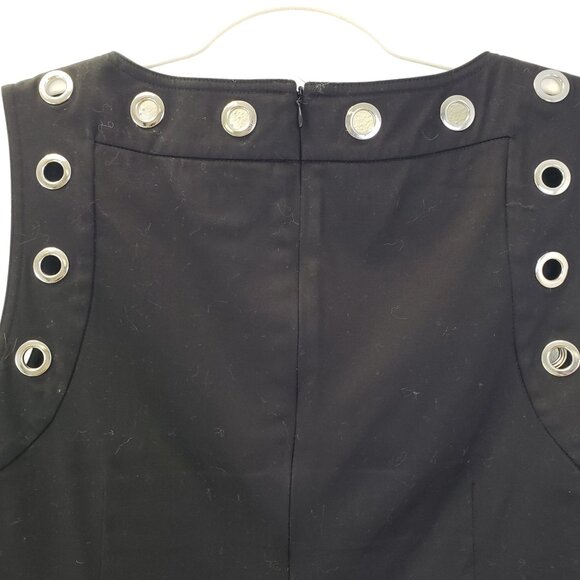 Calvin Klein Grommet Embellished Black Shift Dress Size 10 - Picture 5 of 6